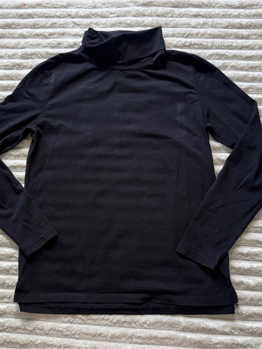 Tradlands Women's Black Knit Stretch Turtleneck Long Sleeve Top S Cotton